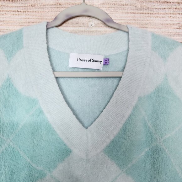 House of Sunny Pullover Cardigan Sweater Women's Size 8 Long Sleeve Wool Feel - Picture 2 of 16